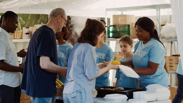 diverse volunteers helping needy 482257 81512